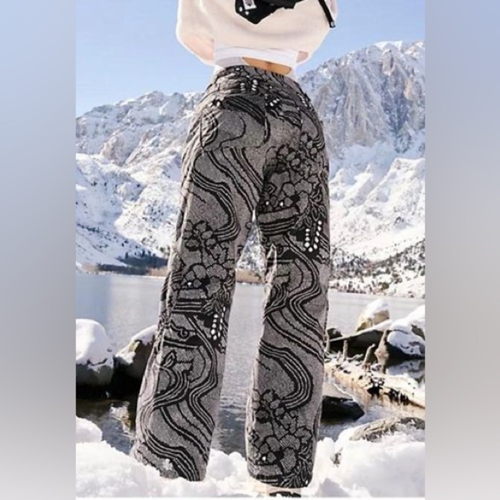 Free People Movement Bunny Slope Printed Ski / Snow Pants Midnight Combo NEW - Picture 6 of 16
